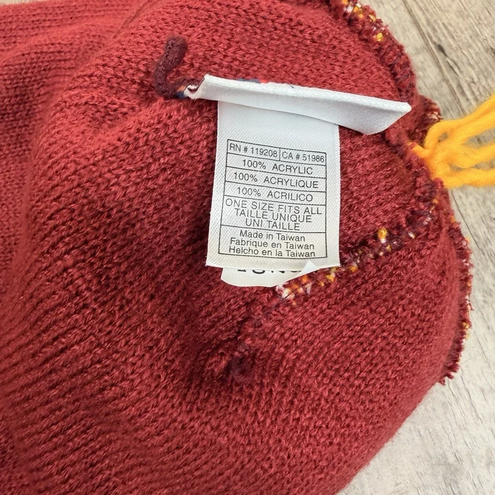 Adidas Cleveland Cavaliers Knit Cuffed Beanie Hat Pom-pom 100% ACRYLIC burgundy